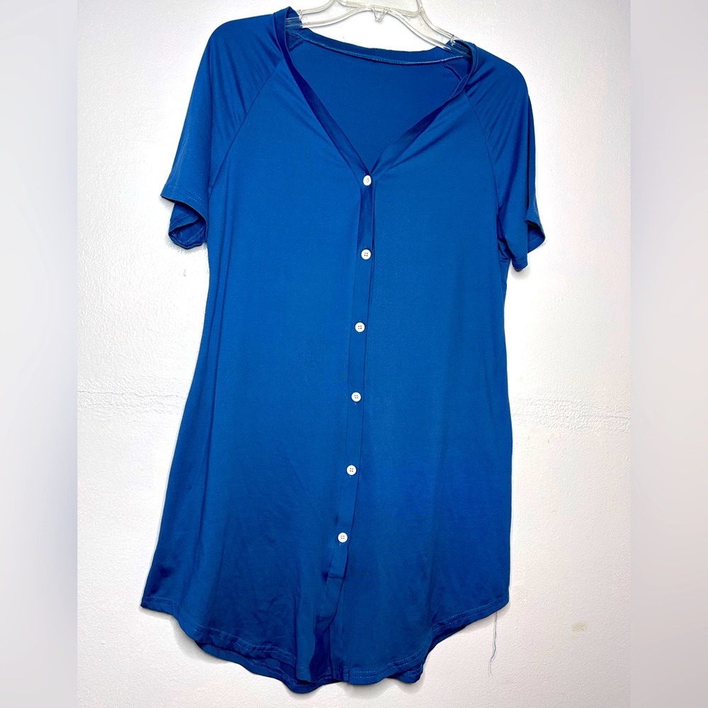 Long button up pajama shirt